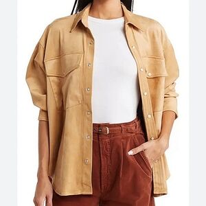 MOTHER Tan Button-Up Shirt